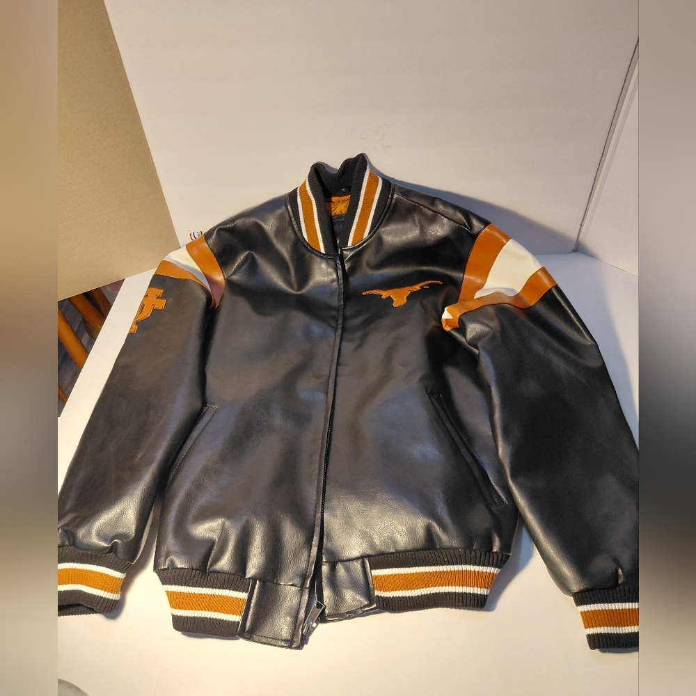 Gill UT Black and Orange Varsity Jacket